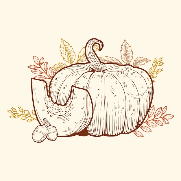 Free Vector hand drawn harvest festival illustration