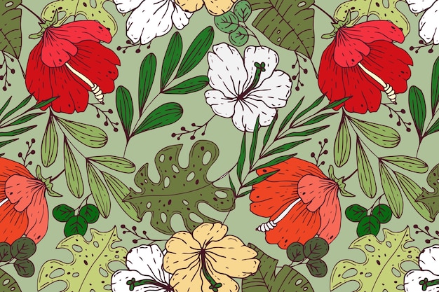 Free Vector hand drawn hawaiian shirt pattern design