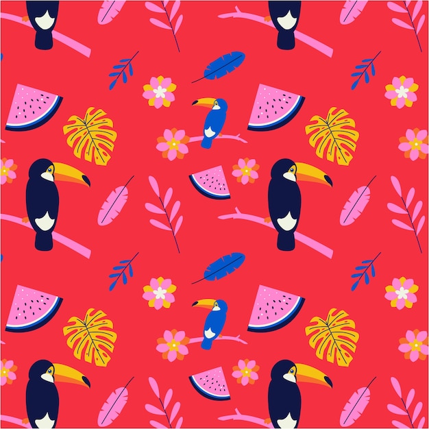 Free Vector hand drawn hawaiian shirt pattern illustration