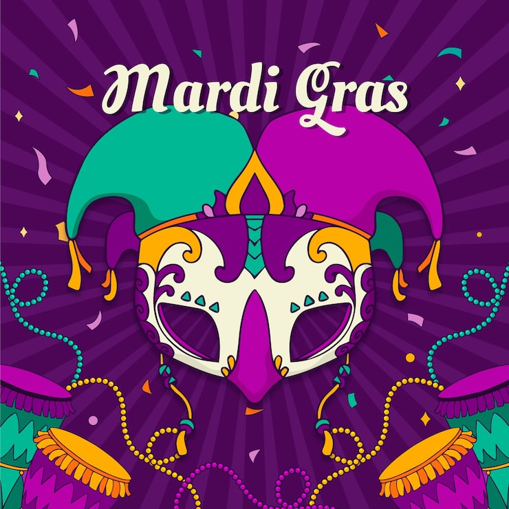 Free Vector hand drawn mardi gras illustration