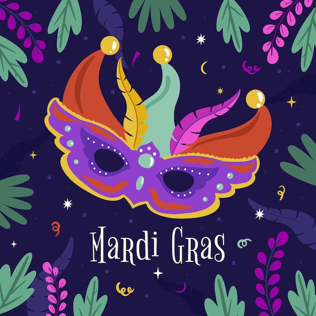 Free Vector hand drawn mardi gras mask