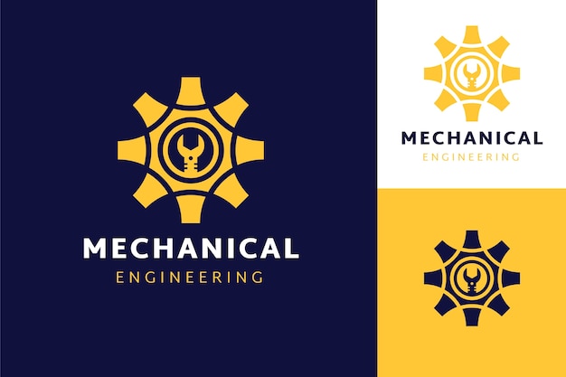 Free Vector hand drawn mechanical engineering logo template