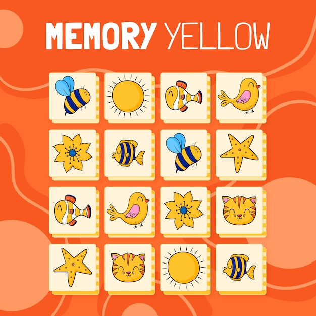 Free Vector hand drawn memory game cards