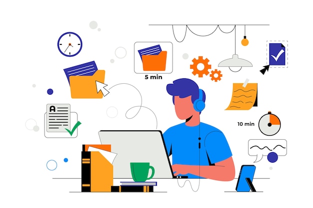 Free Vector hand drawn microlearning illustration