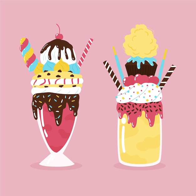 Free Vector hand drawn monster shake