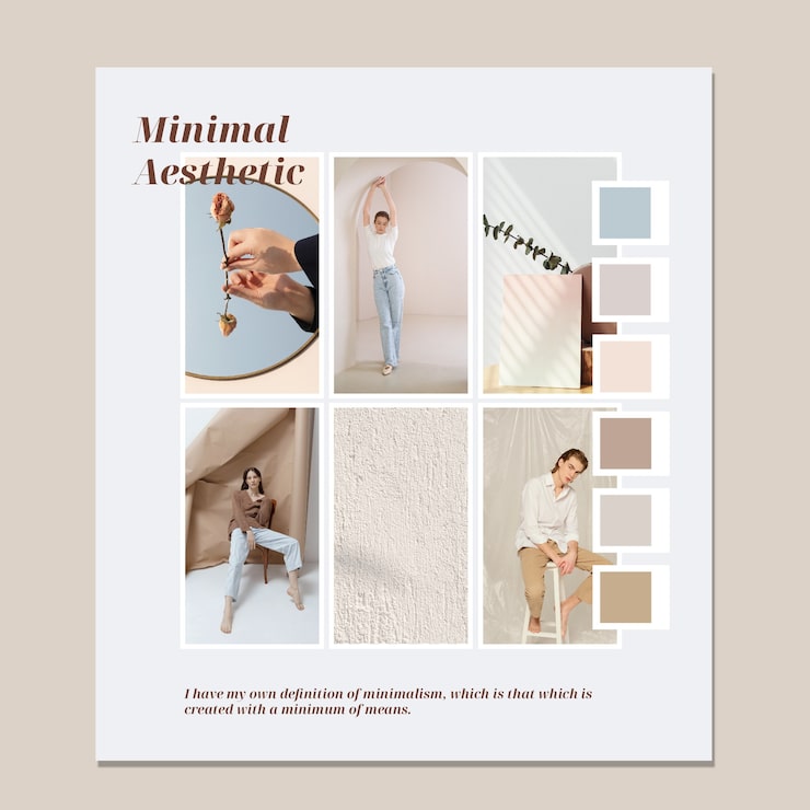 Free Vector hand drawn moodboard template