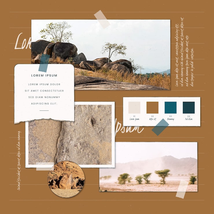 Free Vector hand drawn moodboard template