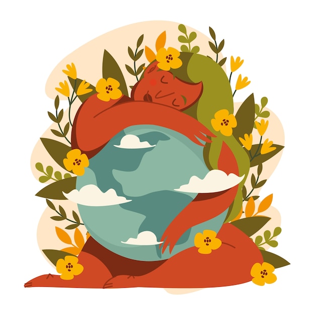 Free Vector hand drawn mother earth day