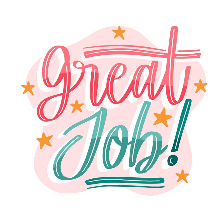 Free Vector hand drawn motivational great job lettering