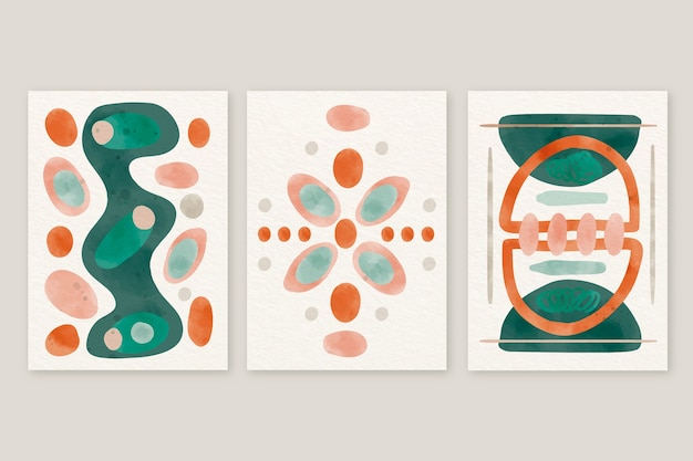 Free Vector hand drawn muted colors cards