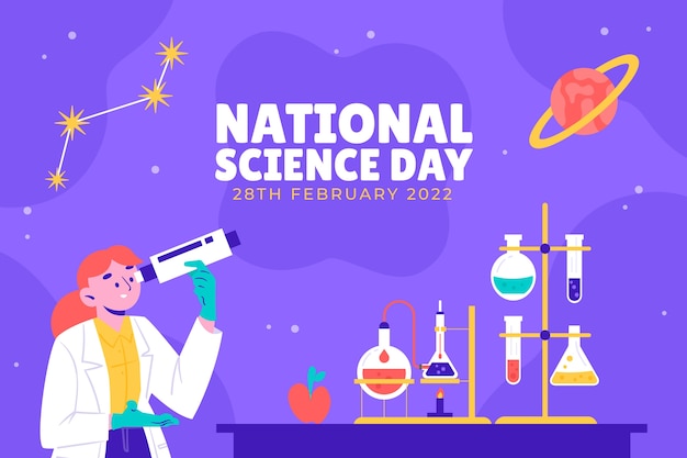 Free Vector hand drawn national science day background