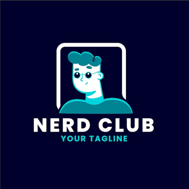 Free Vector hand drawn nerd logo template