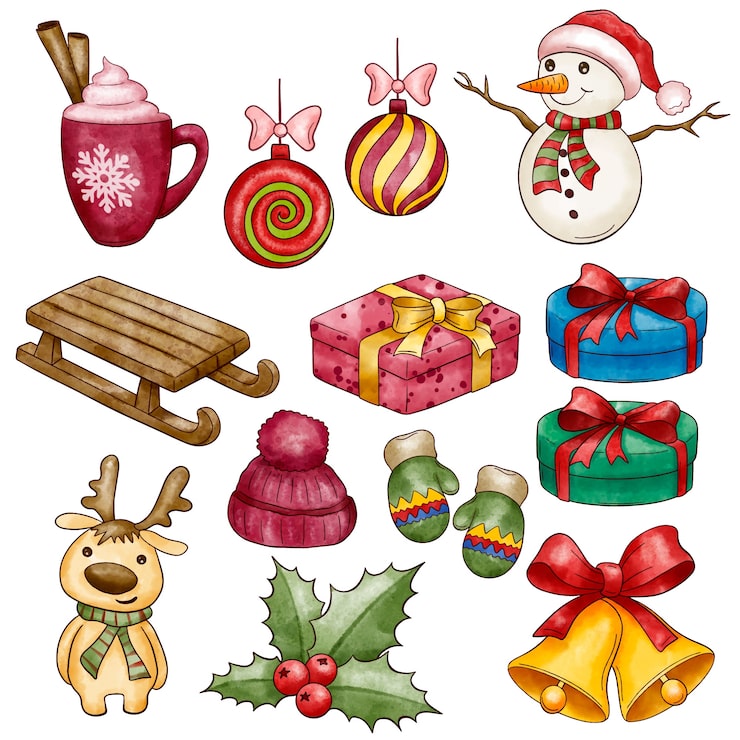 Free Vector hand drawn new year's eve elements collection