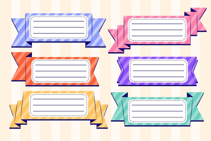 Free Vector hand drawn notebook label collection