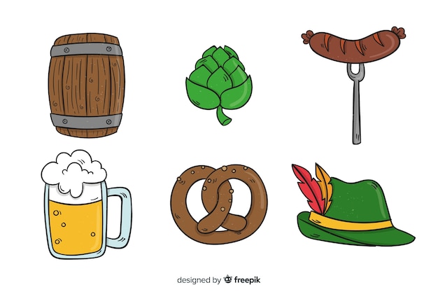 Free Vector hand drawn oktoberfest collection