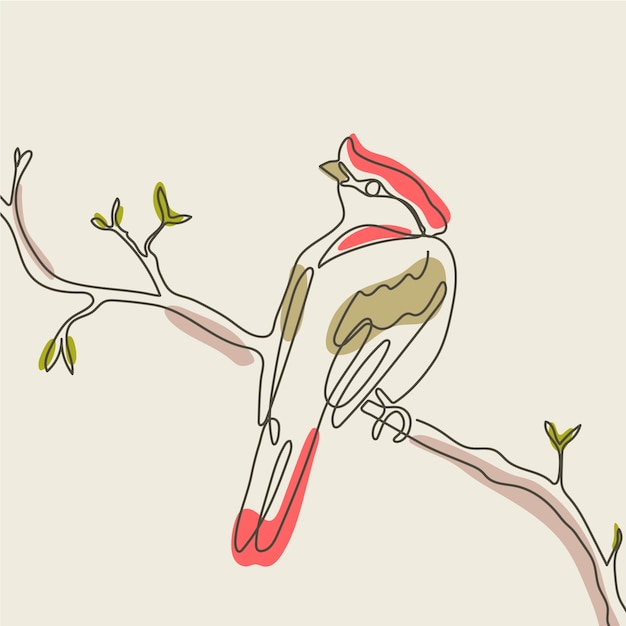 Free Vector hand drawn one line art illustration