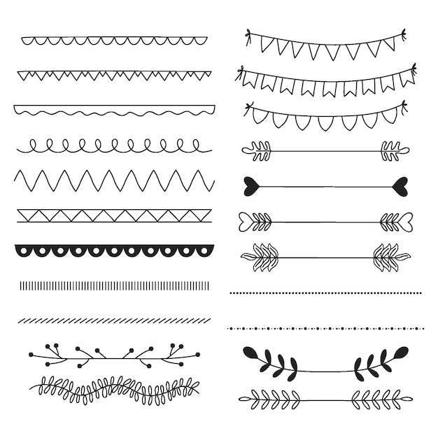 Free Vector hand drawn ornamental divider pack