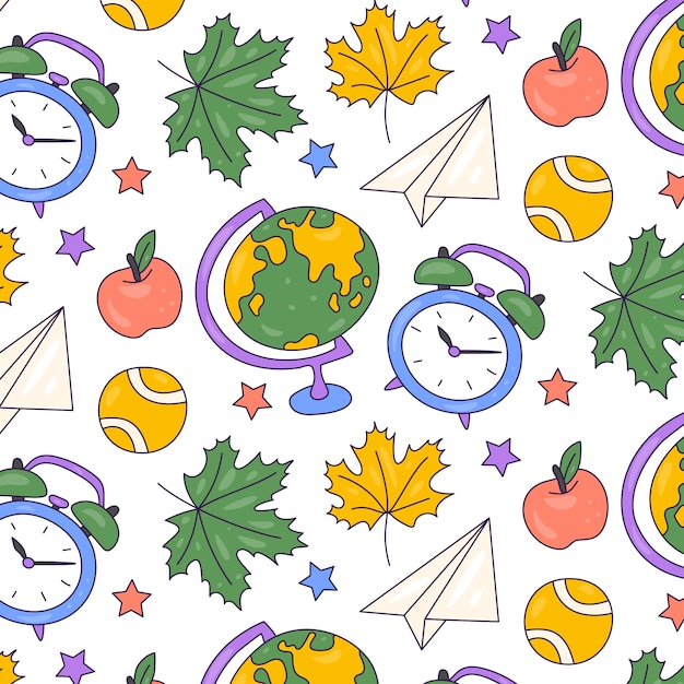 Free Vector hand drawn pattern design for back to school season