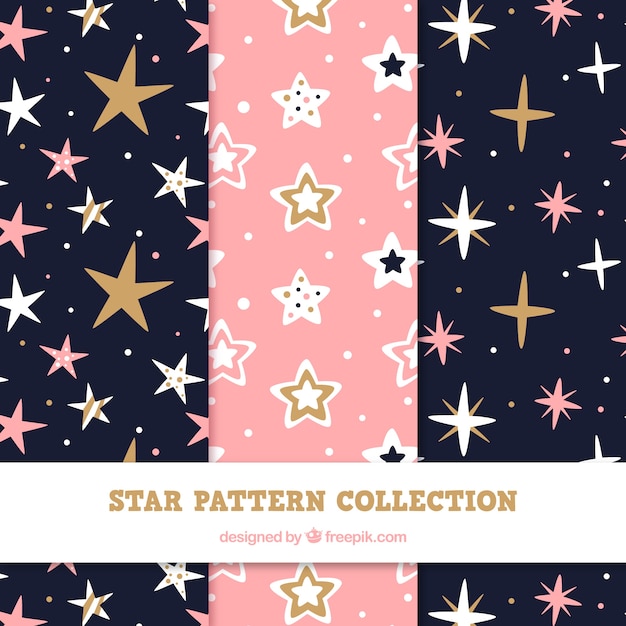 Free Vector hand drawn pattern with stars