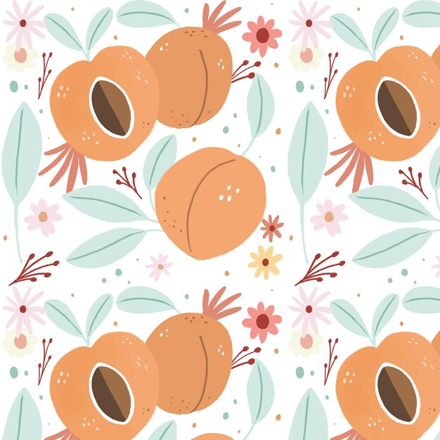 Free Vector hand drawn peach pattern design
