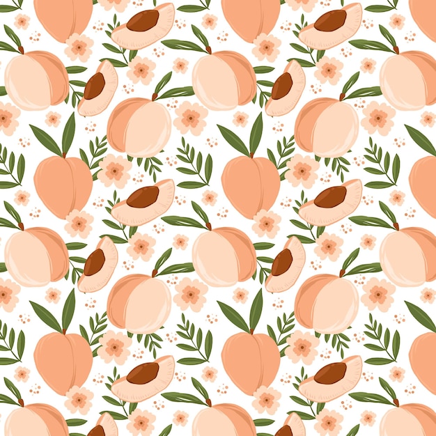 Free Vector hand drawn peach pattern design