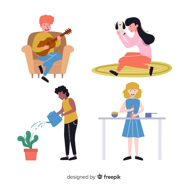 Free Vector hand drawn people dancing pack