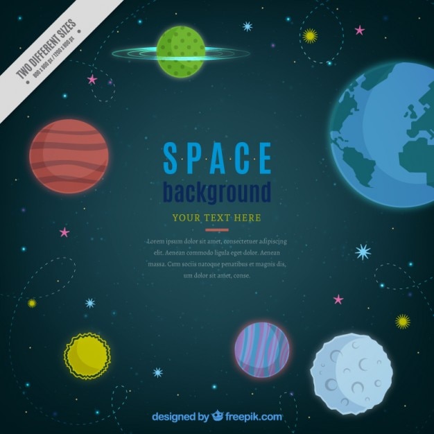 Free Vector hand drawn planets spatial background