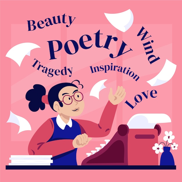 Free Vector hand drawn poetry illustration