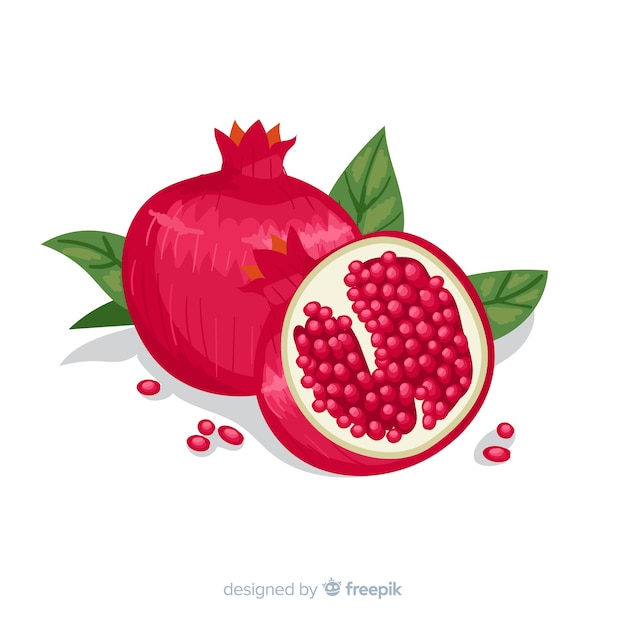 Free Vector hand drawn pomegranate background
