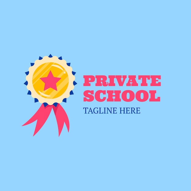Free Vector hand drawn private school logo template