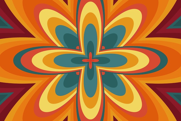 Free Vector hand drawn psychedelic groovy background concept