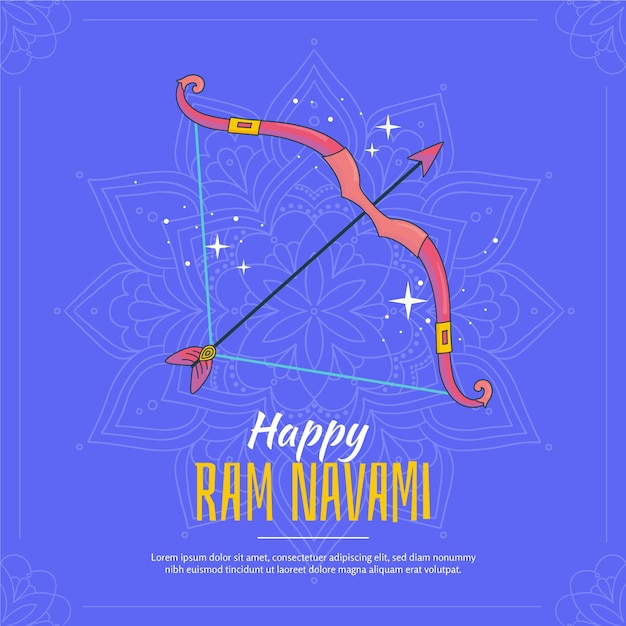 Free Vector hand drawn ram navami festive element