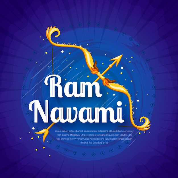 Free Vector hand drawn ram navami