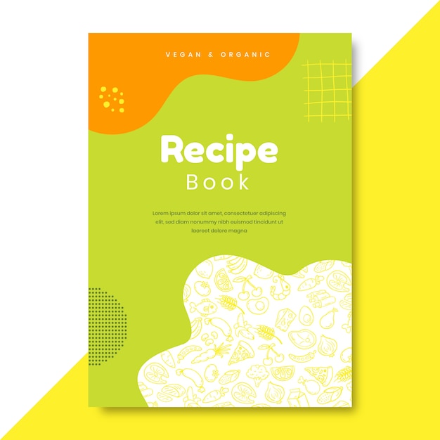 Free Vector hand drawn recipe book template