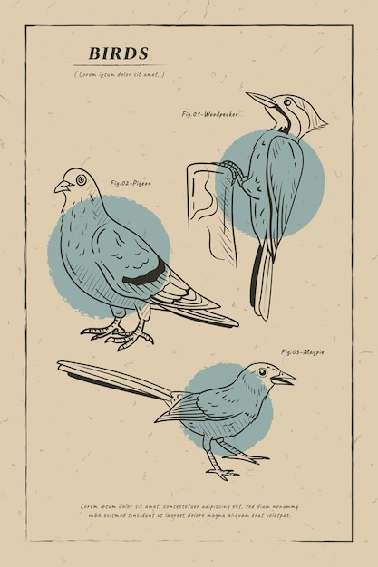 Free Vector hand drawn retro animal illustration