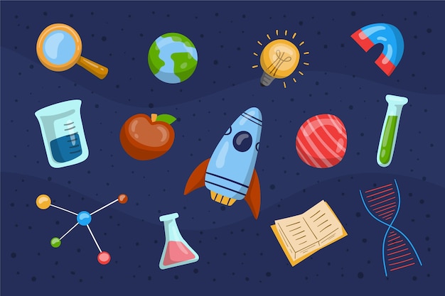 Free Vector hand drawn science background