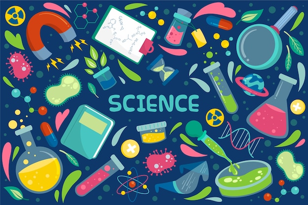 Free Vector hand drawn science education background