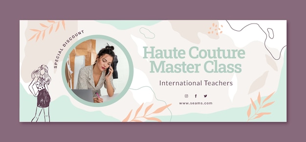 Free Vector hand drawn seamstress facebook cover