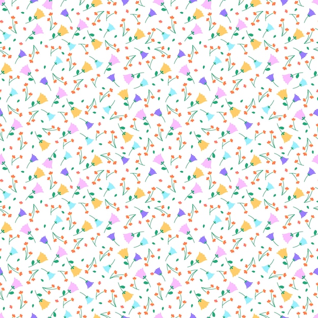 Free Vector hand drawn small flowers pattern