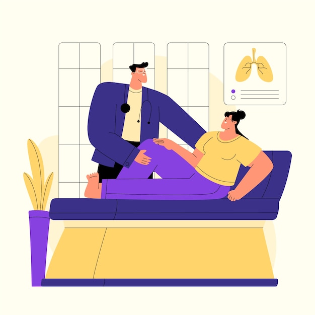 Free Vector hand drawn sports physiotherapy illustration