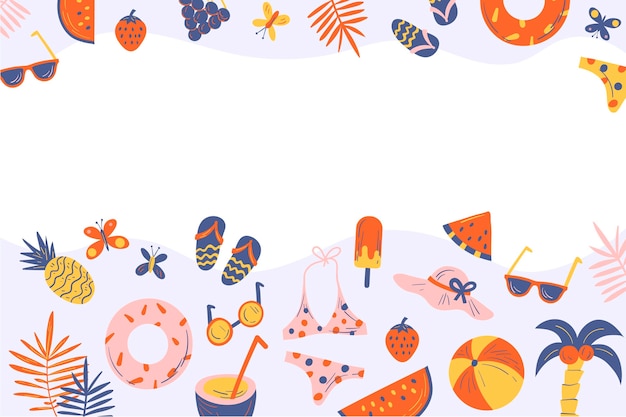 Free Vector hand drawn summer background