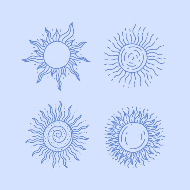 Free Vector hand drawn sun outline illustration