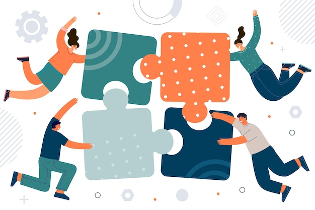 Free Vector hand drawn teamwork concept