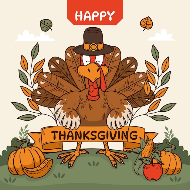 Free Vector hand drawn thanksgiving celebration illustration