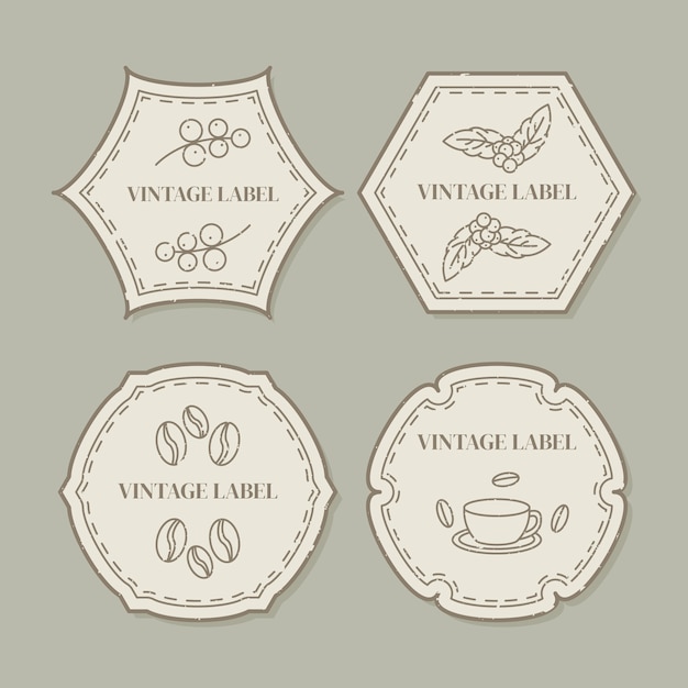 Free Vector hand drawn vintage label collection