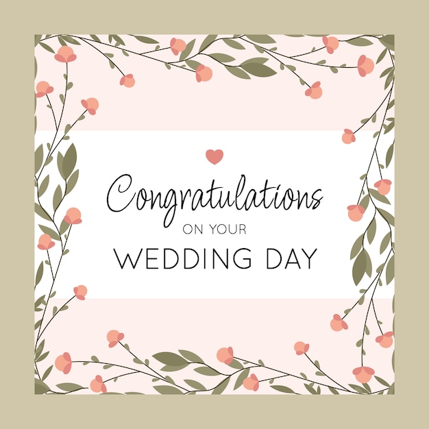 Free Vector hand drawn wedding congratulations card