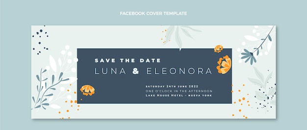 Free Vector hand drawn wedding facebook cover