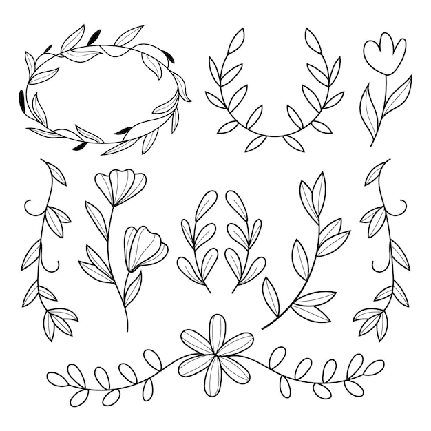 Free Vector hand drawn wedding ornaments collection
