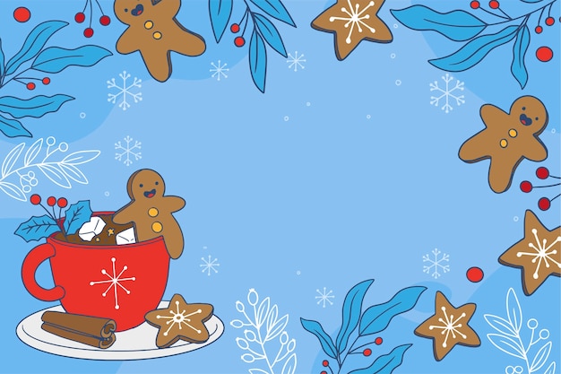 Free Vector hand drawn winter background