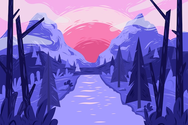 Free Vector hand drawn winter solstice illustration